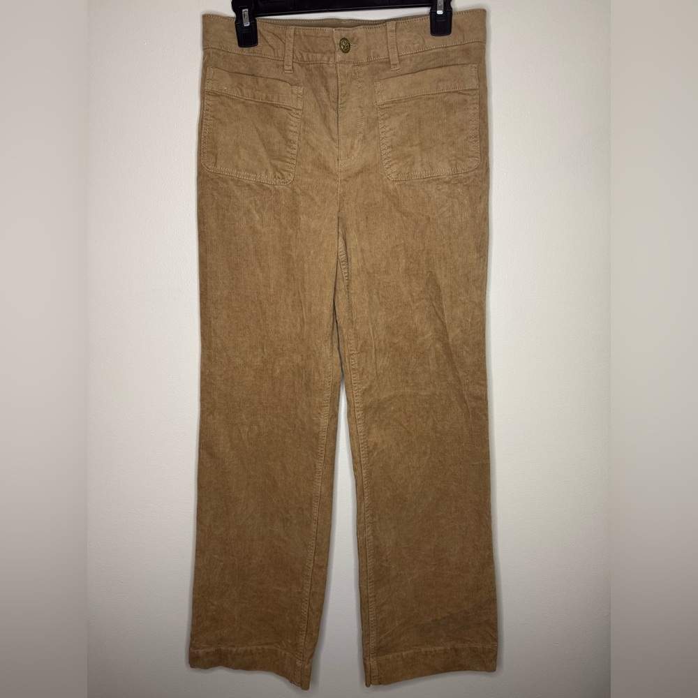 Draper Jamesβ Wide Leg Corduroy Pants Women's 8 Tan Flare